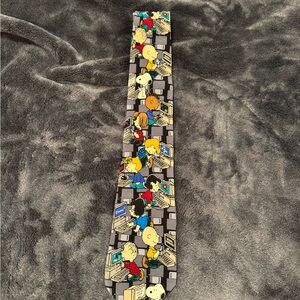 Peanuts Character Print Tie - Black